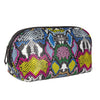 Nicole Miller Makeup Bag, Travel Toiletry Bag, and Cosmetic Bag- Multicolor Faux Leather Snakeskin Print (Long Loaf Bag)