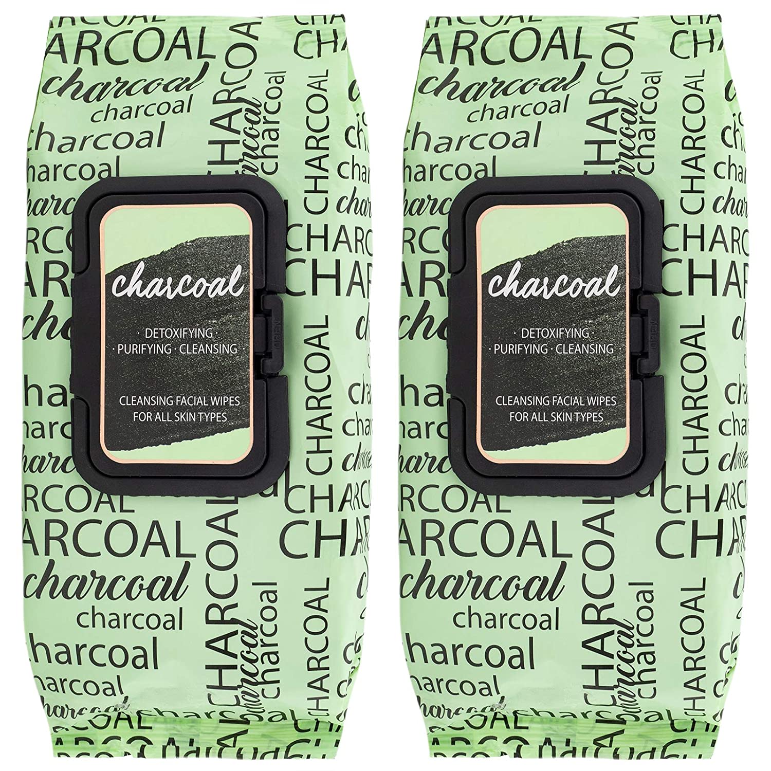 Body Prescriptions -2 Pack (60 Count Each) Charcoal Cleansing Facial Wipes
