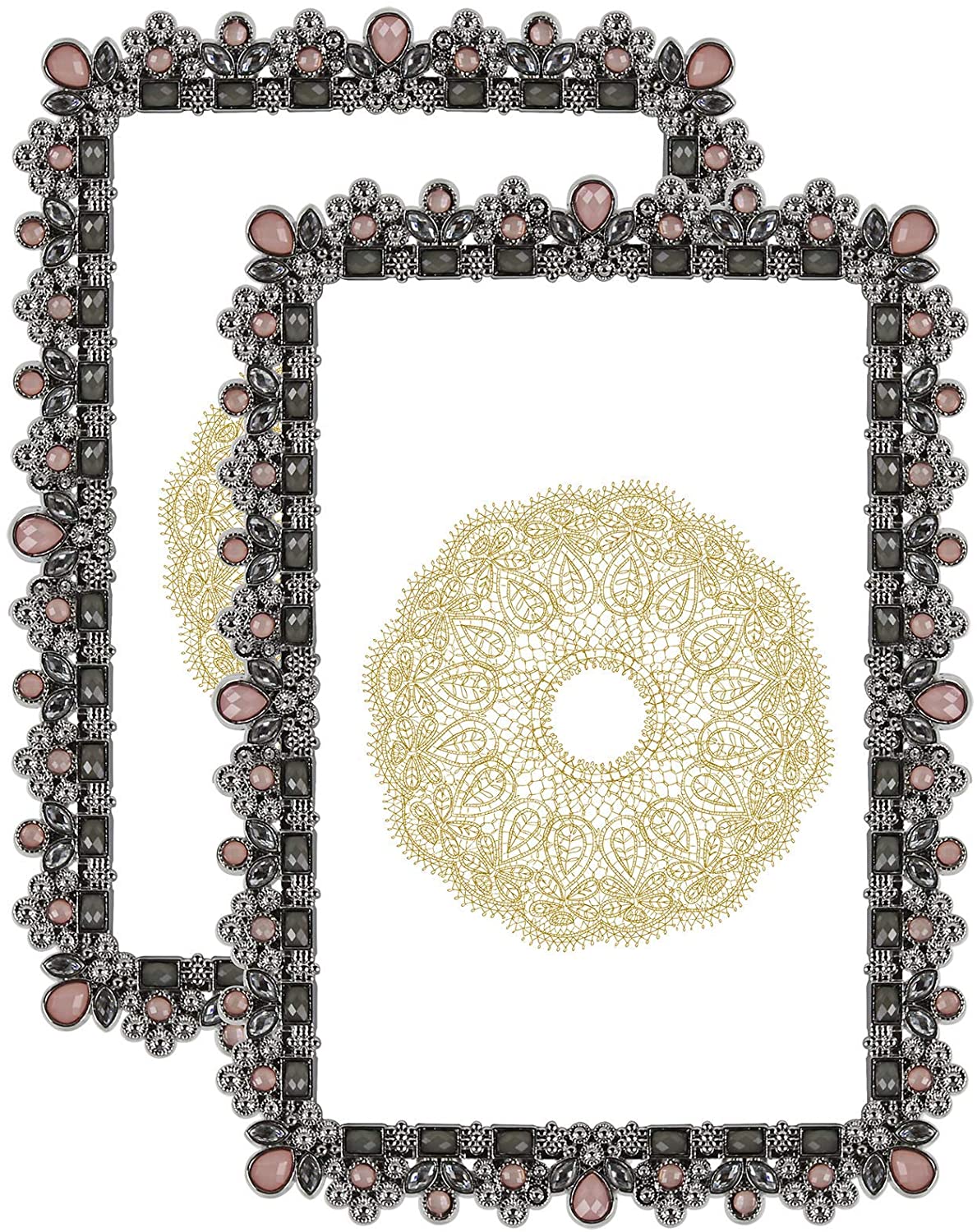 Decorative picture frame in pink and grey stones by Parisian Home
