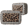Nicole Miller Makeup Bag, Travel Toiletry Case, and Cosmetic Bag- 2 Zipper, Large Makeup Organizer (Animal Print)