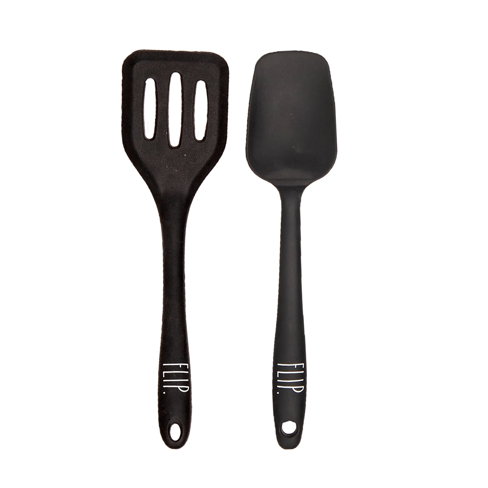 Rae Dunn Everyday Collection 2 Piece Mini Spatula Set, Silicone Kitchen Tools, Spatula and Slotted Spatula
